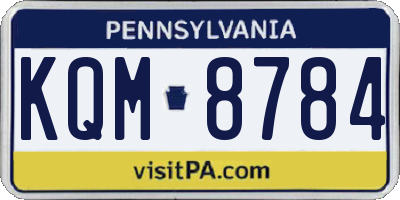 PA license plate KQM8784