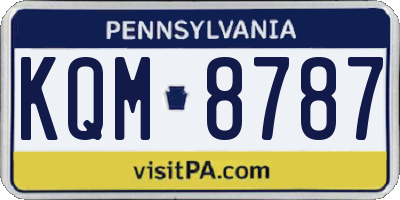 PA license plate KQM8787