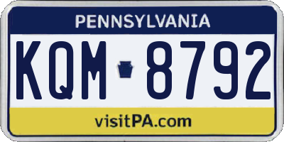 PA license plate KQM8792