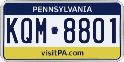 PA license plate KQM8801