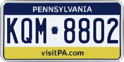 PA license plate KQM8802