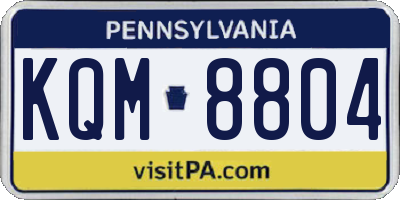 PA license plate KQM8804