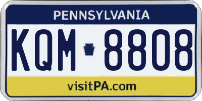 PA license plate KQM8808