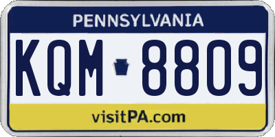 PA license plate KQM8809