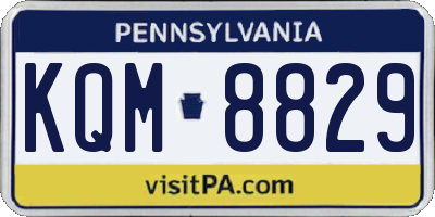 PA license plate KQM8829