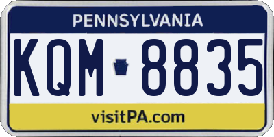 PA license plate KQM8835