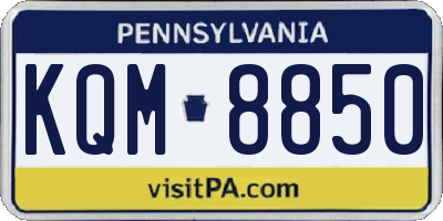 PA license plate KQM8850