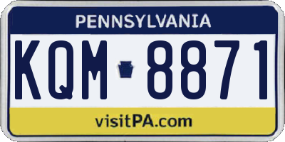 PA license plate KQM8871