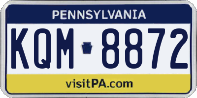 PA license plate KQM8872