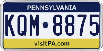 PA license plate KQM8875