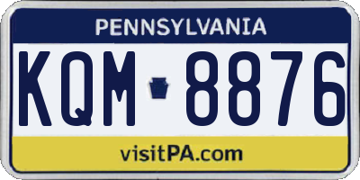 PA license plate KQM8876