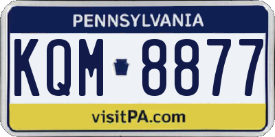 PA license plate KQM8877