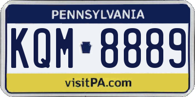 PA license plate KQM8889