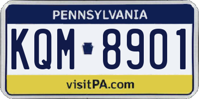 PA license plate KQM8901