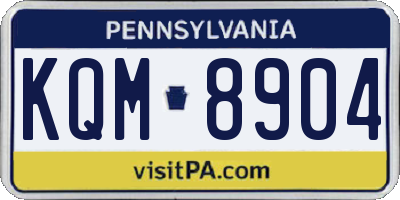 PA license plate KQM8904