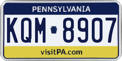 PA license plate KQM8907