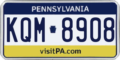 PA license plate KQM8908