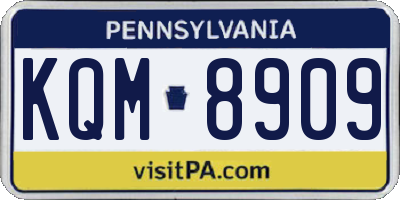 PA license plate KQM8909