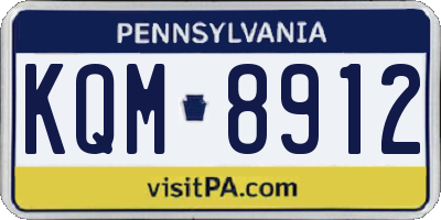 PA license plate KQM8912