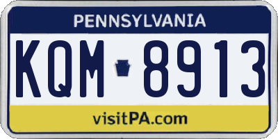 PA license plate KQM8913