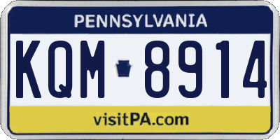 PA license plate KQM8914