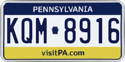 PA license plate KQM8916