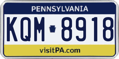 PA license plate KQM8918