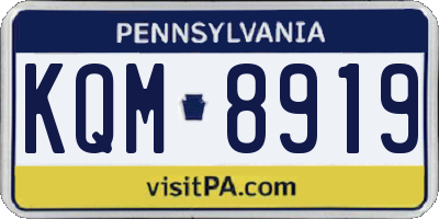 PA license plate KQM8919