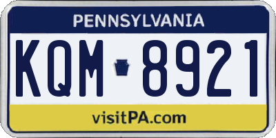 PA license plate KQM8921