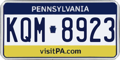 PA license plate KQM8923