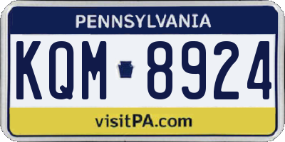 PA license plate KQM8924