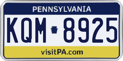 PA license plate KQM8925