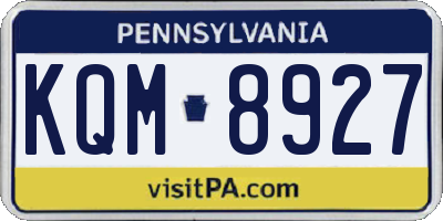 PA license plate KQM8927