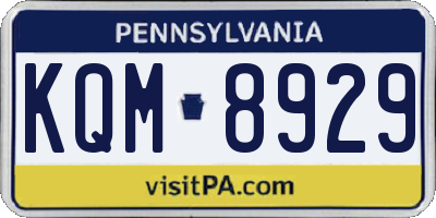 PA license plate KQM8929