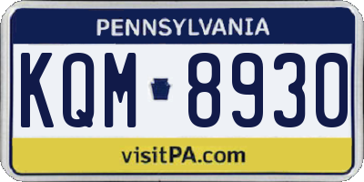 PA license plate KQM8930