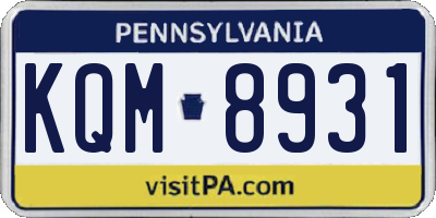 PA license plate KQM8931