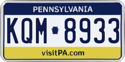 PA license plate KQM8933