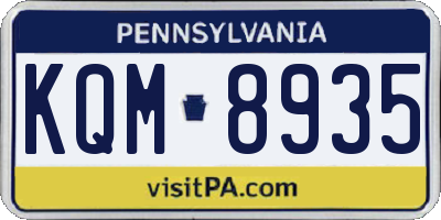 PA license plate KQM8935