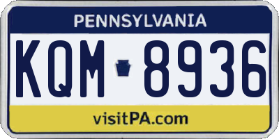 PA license plate KQM8936
