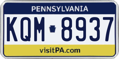 PA license plate KQM8937
