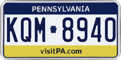 PA license plate KQM8940