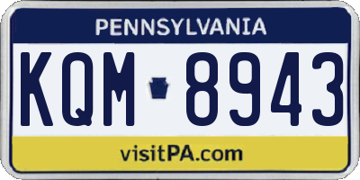 PA license plate KQM8943