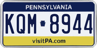 PA license plate KQM8944