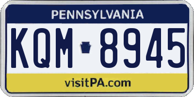 PA license plate KQM8945