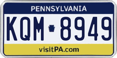PA license plate KQM8949