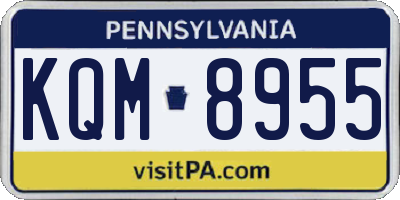 PA license plate KQM8955