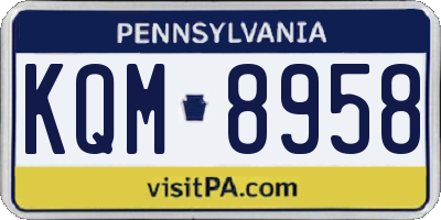 PA license plate KQM8958