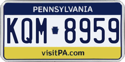PA license plate KQM8959