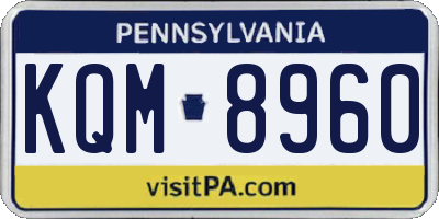 PA license plate KQM8960