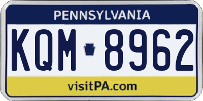 PA license plate KQM8962